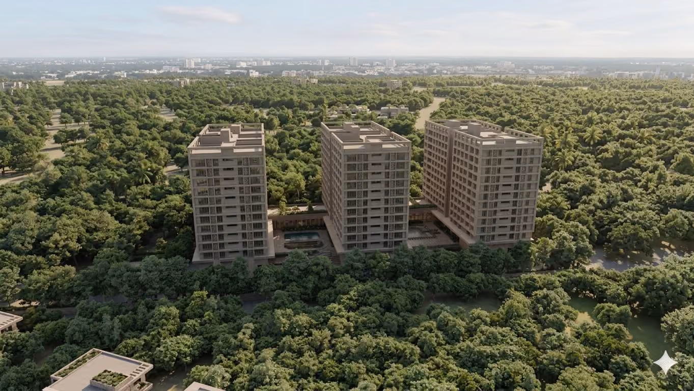 Aerial view of Amaya within the reserve forest