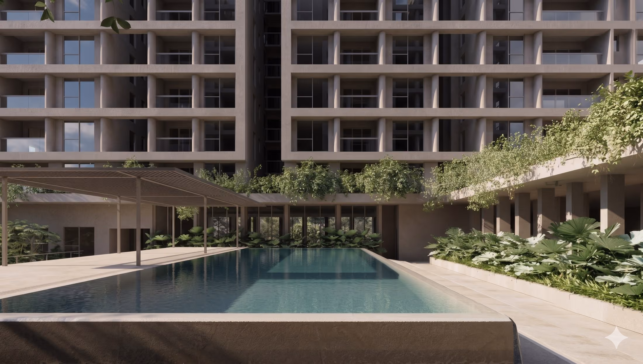 Poolside reflections at Amaya