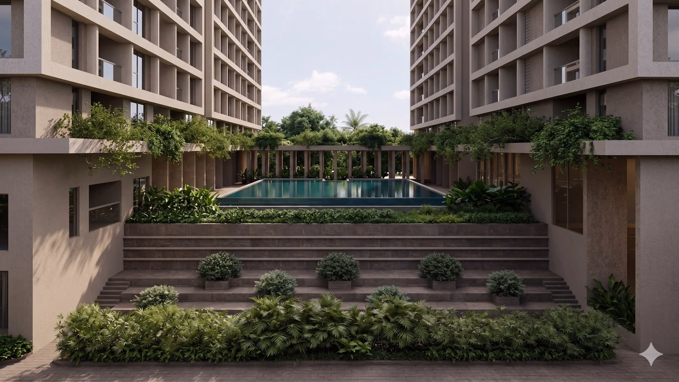 The stepped amphitheatre garden at Amaya
